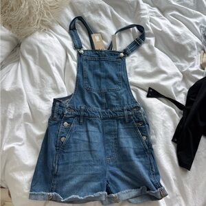 Madewell Short Denim Overalls with Adjustable Straps